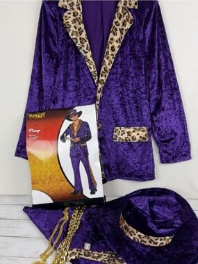 Spirit Purple Velvet Jacket with Leopard Trim
